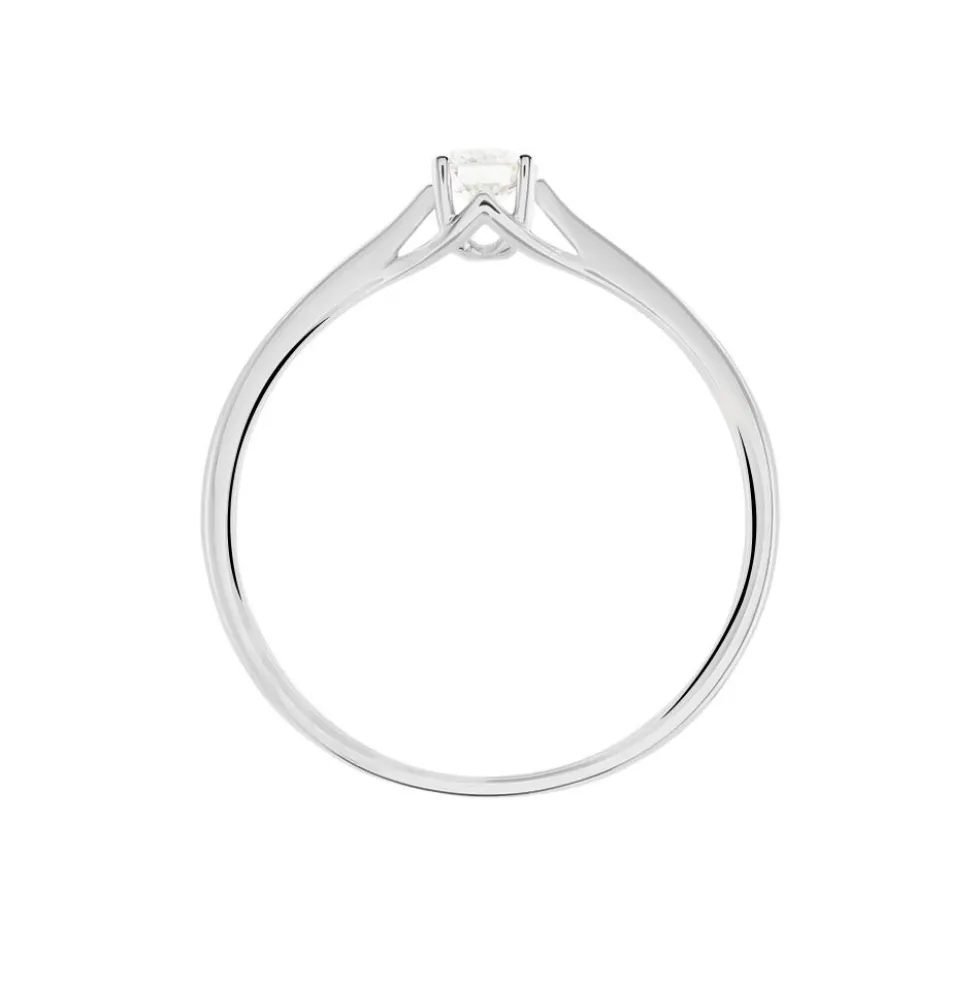 Bague Solitaire Solenia Or Blanc Diamant