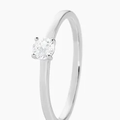 Bague Solitaire Stella Argent Blanc Oxyde De Zirconium
