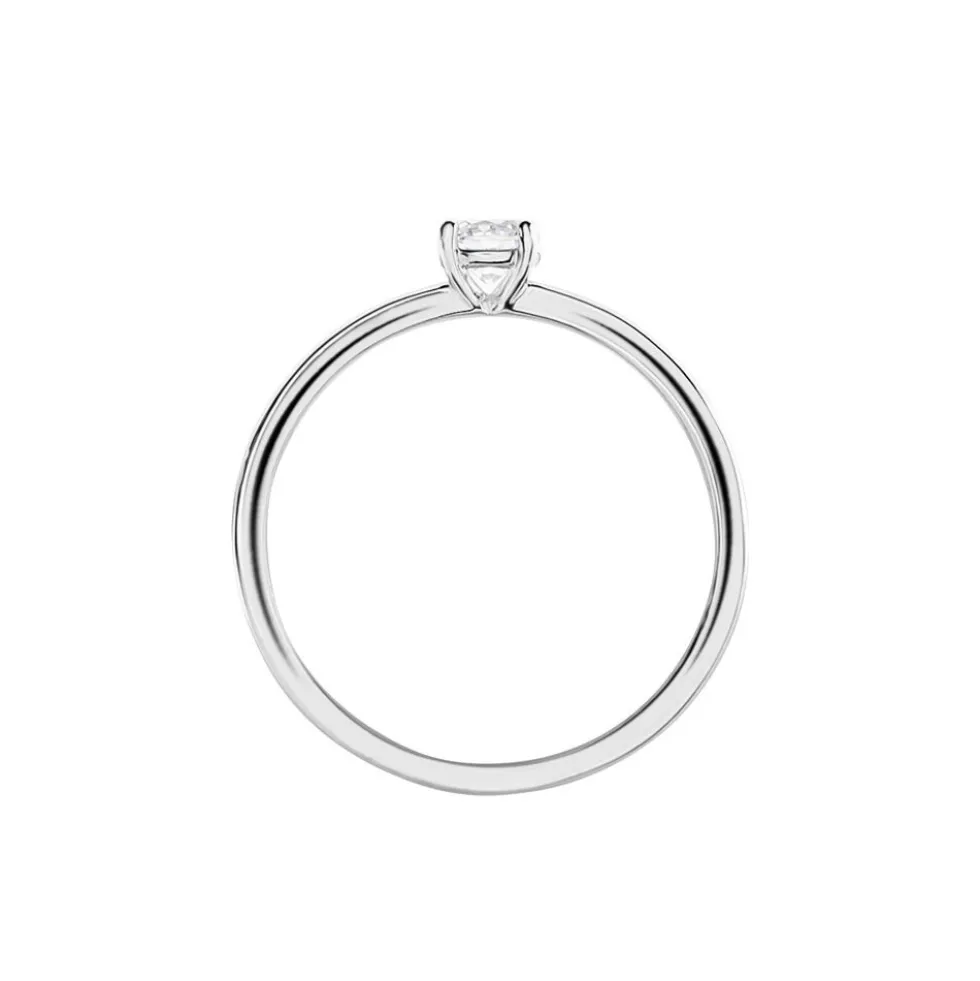 Bague Solitaire Stella Argent Blanc Oxyde De Zirconium