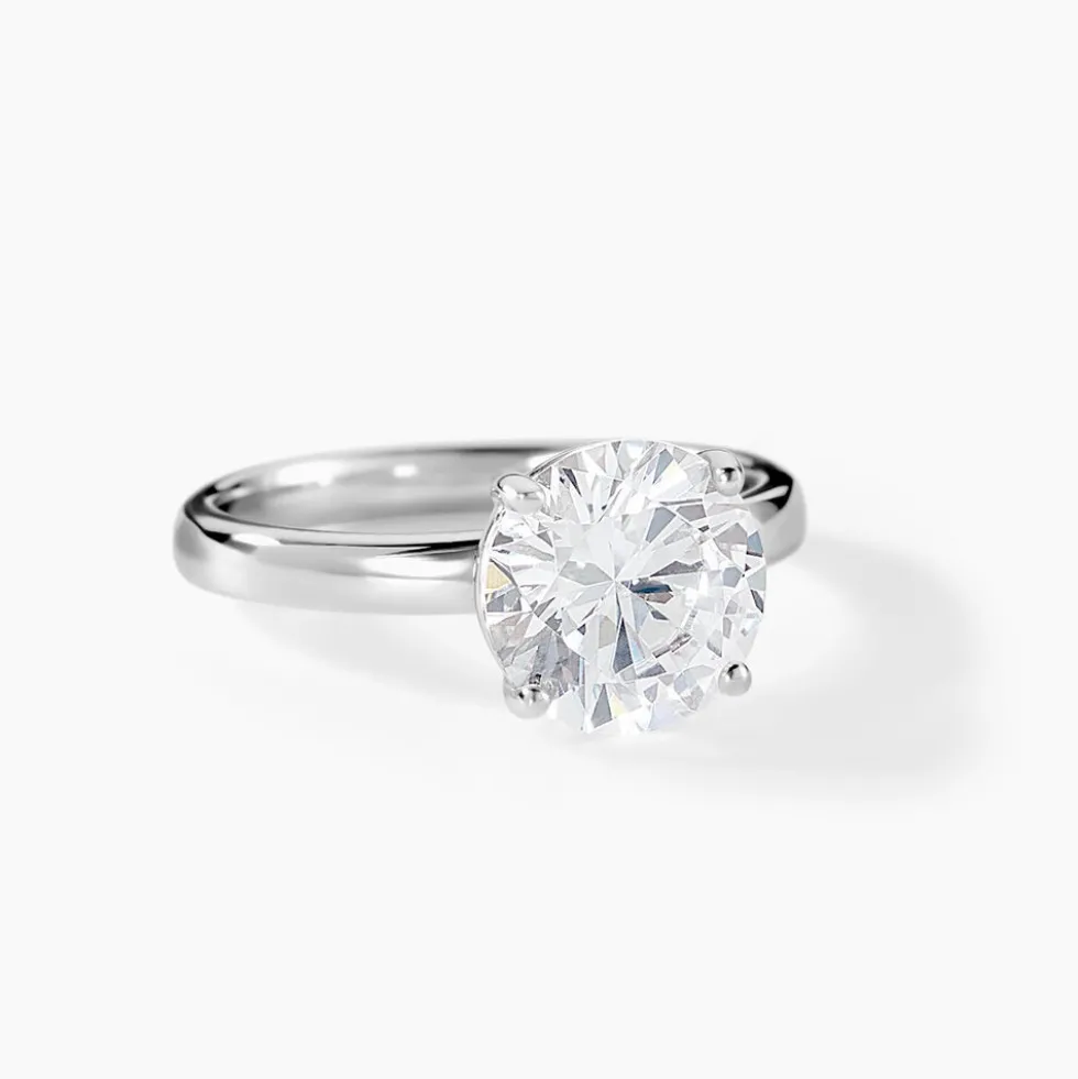 Bague Solitaire Stella Argent Blanc Oxyde De Zirconium