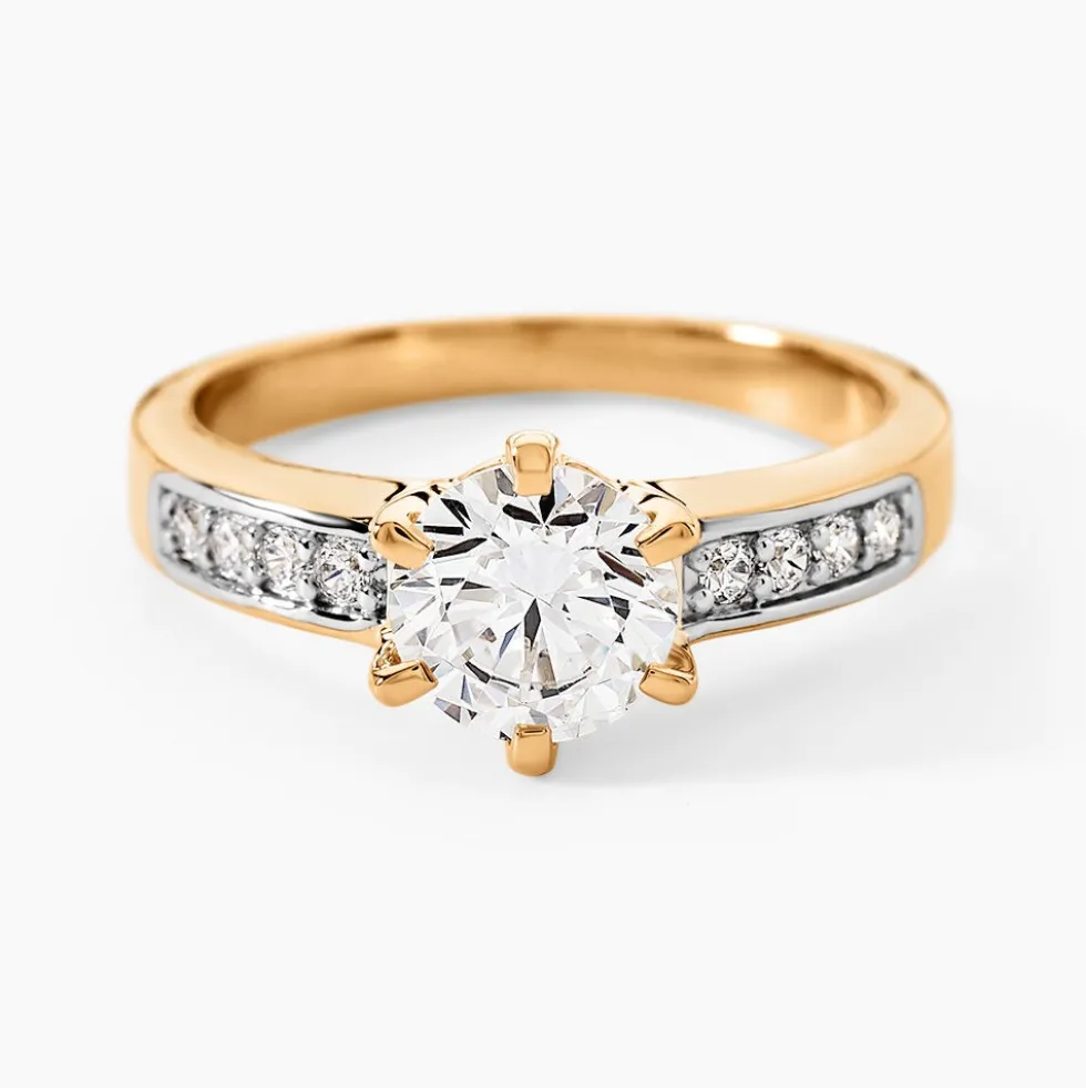 Bague Solitaire Stevie Plaqué Or Jaune Oxyde De Zirconium