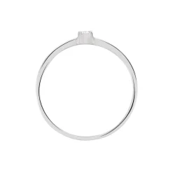 Bague Solitaire Superposition Or Blanc Diamant