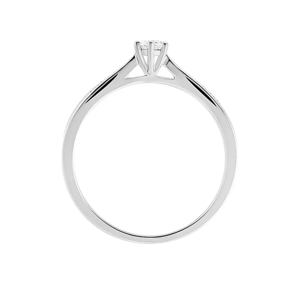 Bague Solitaire Symphonie Or Blanc Diamant