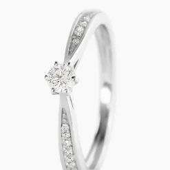 Bague Solitaire Symphonie Or Blanc Diamant
