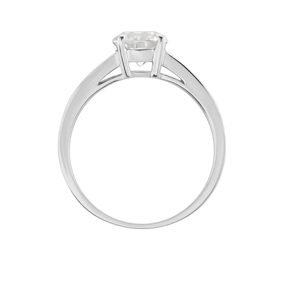 Bague Solitaire Tatjana Or Blanc Oxyde De Zirconium
