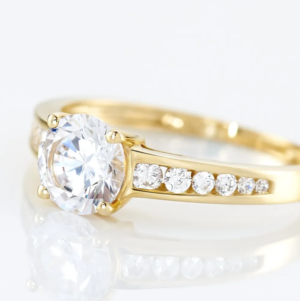 Bague Solitaire Tatjana Or Blanc Oxyde De Zirconium