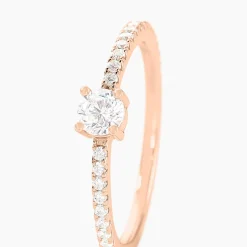 Bague Solitaire Ursi Argent Rose Oxyde De Zirconium