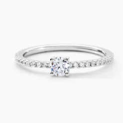 Bague Solitaire Ursi Argent Blanc Oxyde De Zirconium