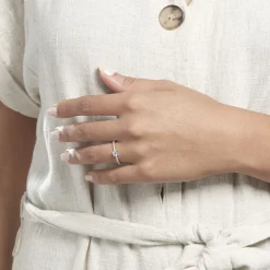 Bague Solitaire Ursi Argent Blanc Oxyde De Zirconium