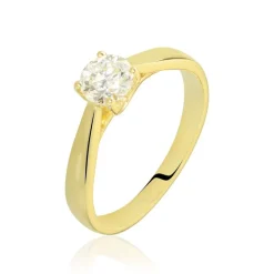 Bague Solitaire Vicoeuria Or Jaune Diamant Synthétique