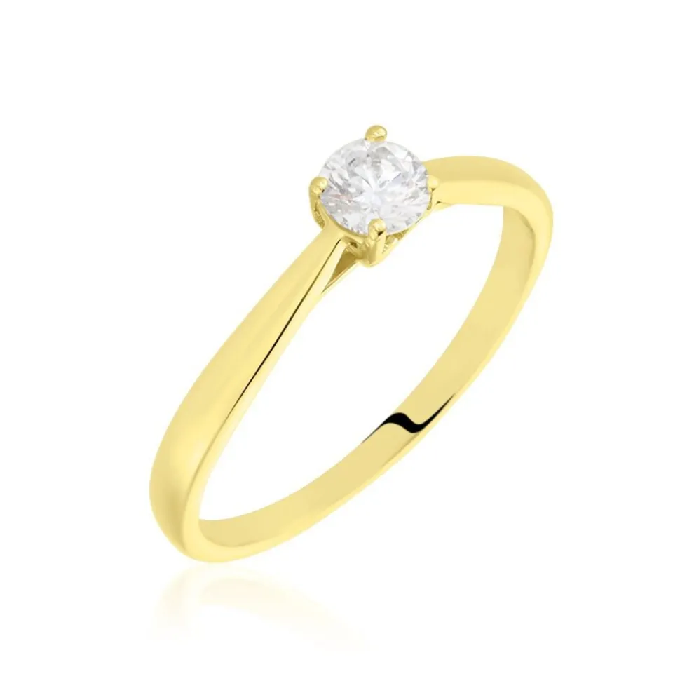 Bague Solitaire Vicoeuria Or Jaune Diamant