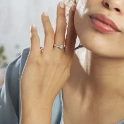 Bague Solitaire Vicoeuria Or Blanc Diamant Synthétique