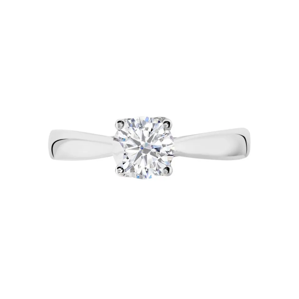 Bague Solitaire Vicoeuria Or Blanc Diamant Synthétique