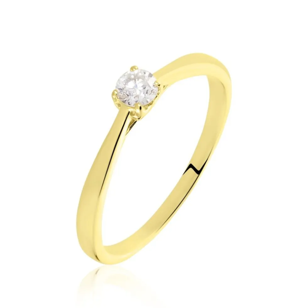 Bague Solitaire Vicoeuria Or Jaune Diamant