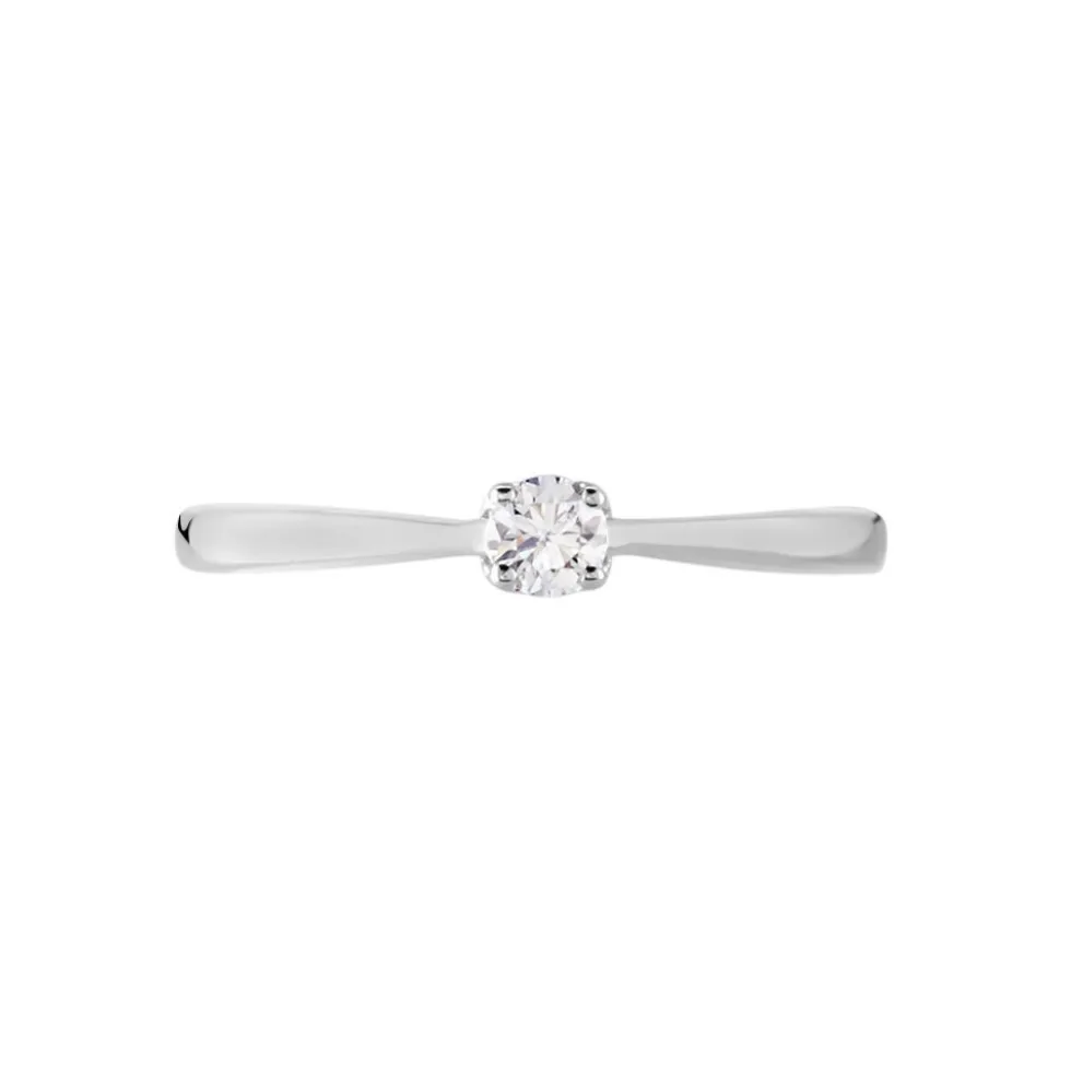 Bague Solitaire Vicoeuria Or Blanc Diamant