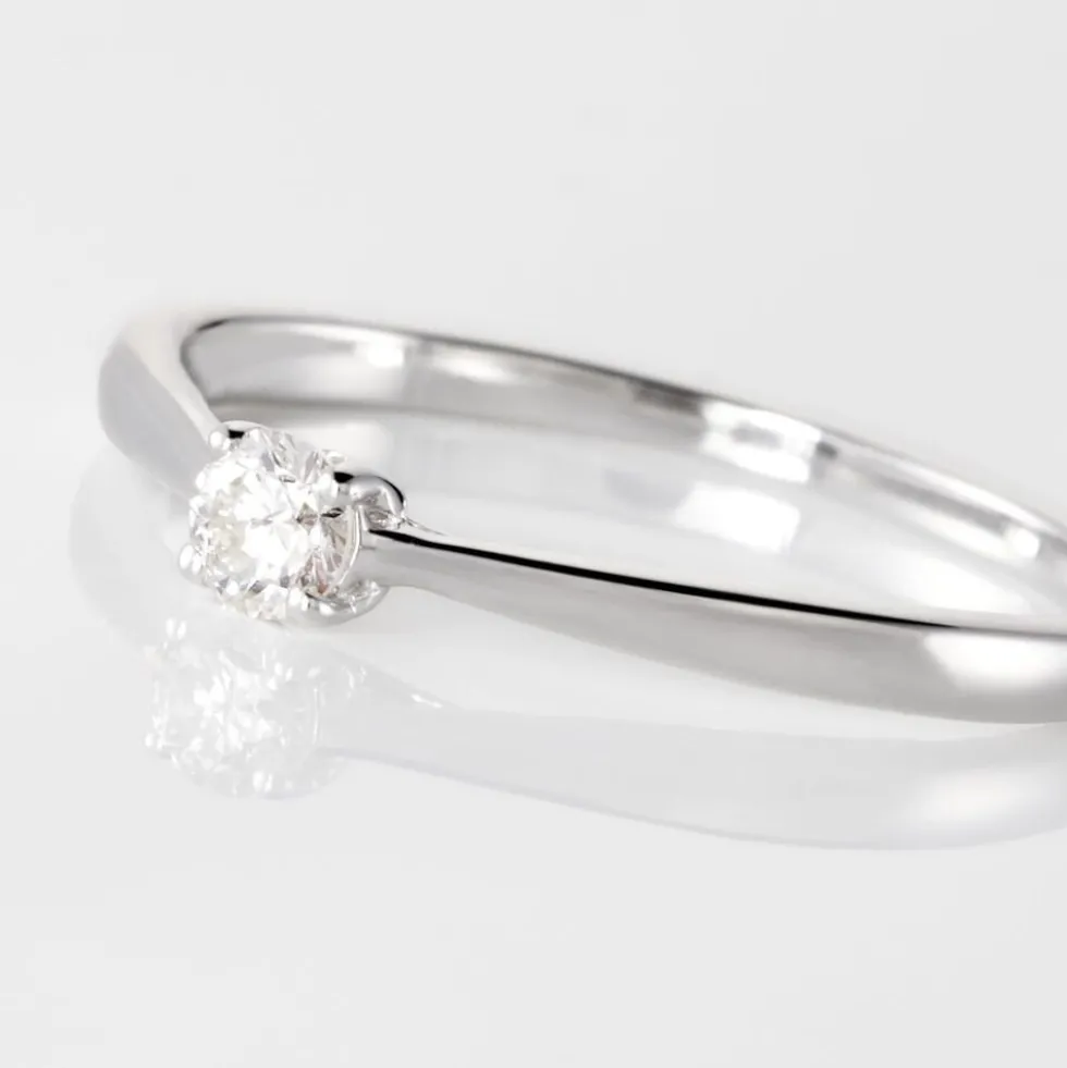 Bague Solitaire Vicoeuria Or Blanc Diamant
