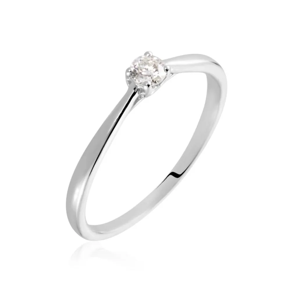 Bague Solitaire Vicoeuria Or Blanc Diamant