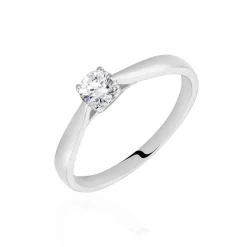 Bague Solitaire Vicoeuria Or Blanc Diamant Synthétique