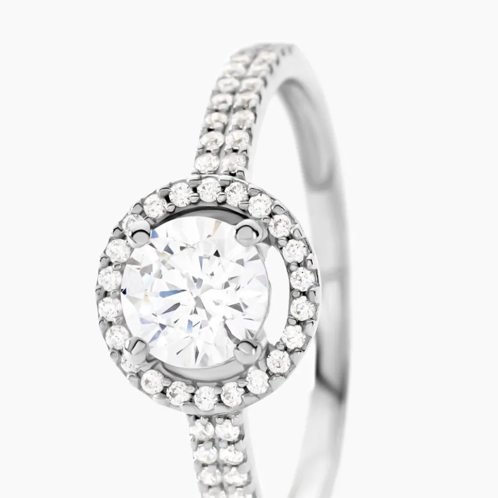 Bague Stelila Or Blanc Oxyde De Zirconium