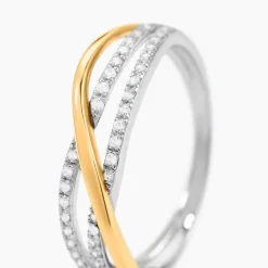 Bague Suelly Or Jaune Argent Blanc Oxyde De Zirconium