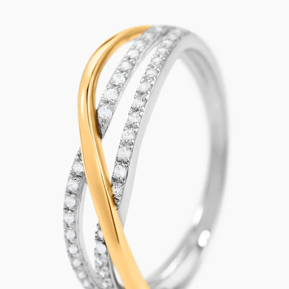 Bague Suelly Or Jaune Argent Blanc Oxyde De Zirconium