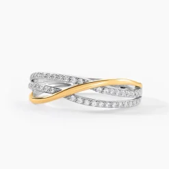 Bague Suelly Or Jaune Argent Blanc Oxyde De Zirconium