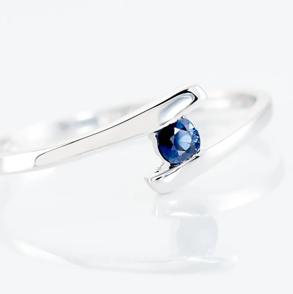 Bague Tamyra Or Blanc Saphir