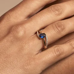 Bague Tyana Plaqué Or Jaune Pierre De Synthese Et Oxyde De Zirconium