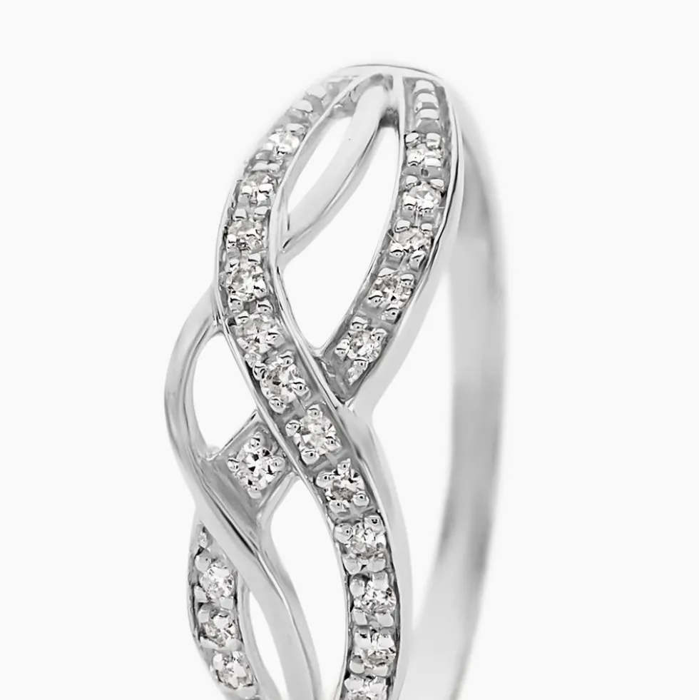 Bague Vaguelette Or Blanc Diamant