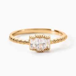 Bague Valentyne Plaque Or Jaune Oxyde De Zirconium