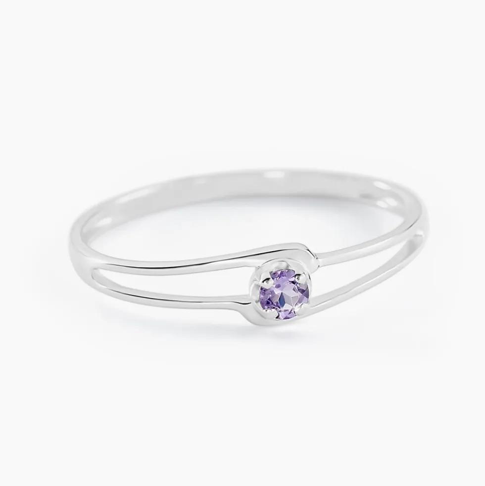 Bague Veroucha Or Blanc Amethyste