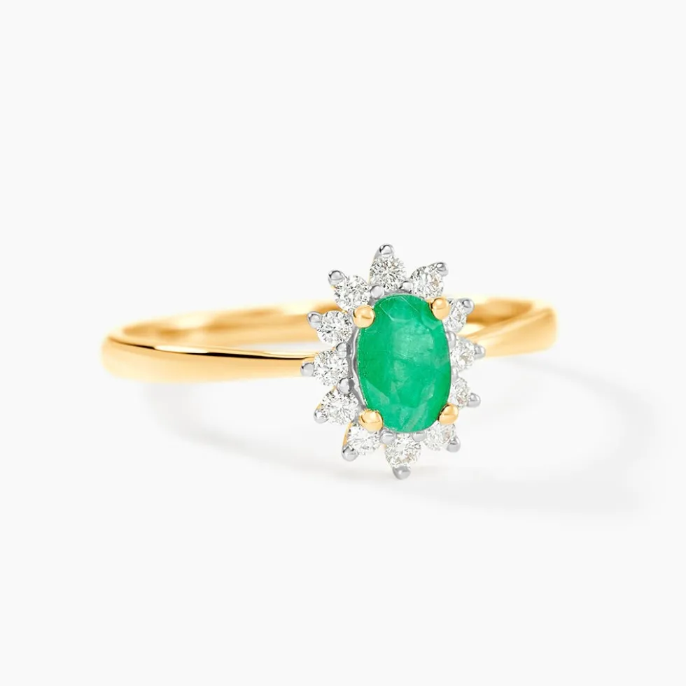 Bague Vladimir Or Jaune Emeraude Diamants