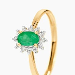 Bague Vladimir Or Jaune Emeraude Diamants