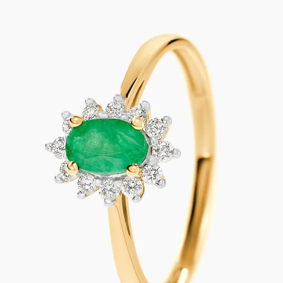 Bague Vladimir Or Jaune Emeraude Diamants