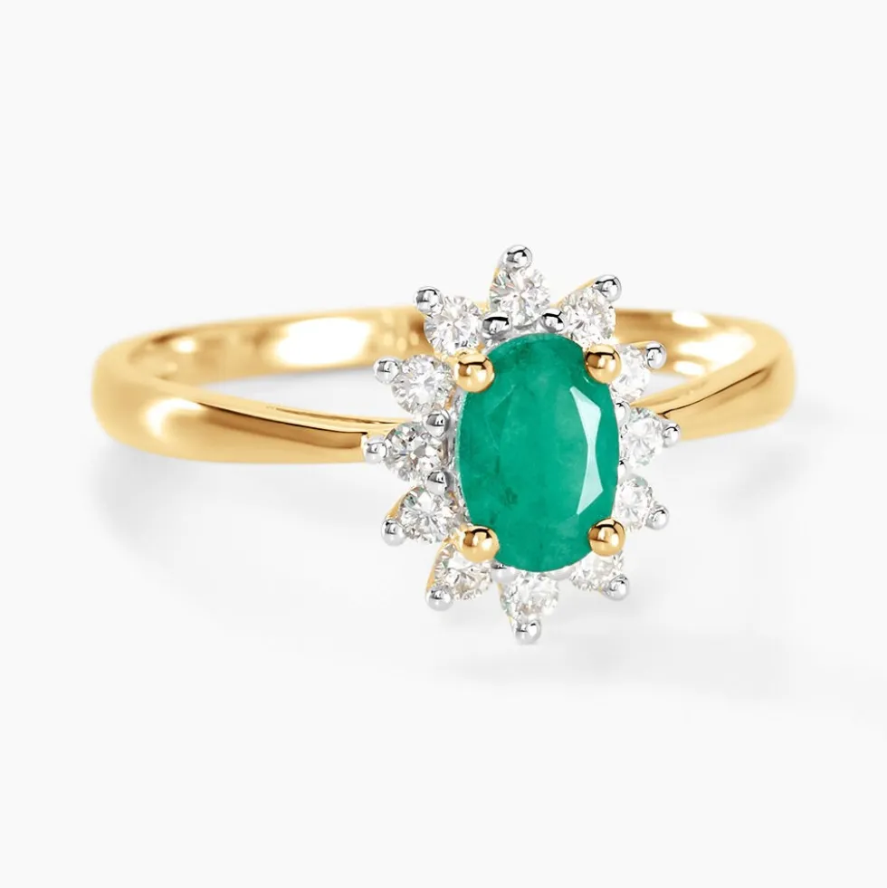 Bague Vladimir Or Jaune Emeraude Diamants