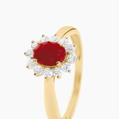 Bague Vladimir Or Jaune Rubis Diamants