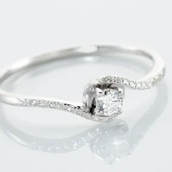 Bague Vrille Accompagnee Or Blanc Diamant