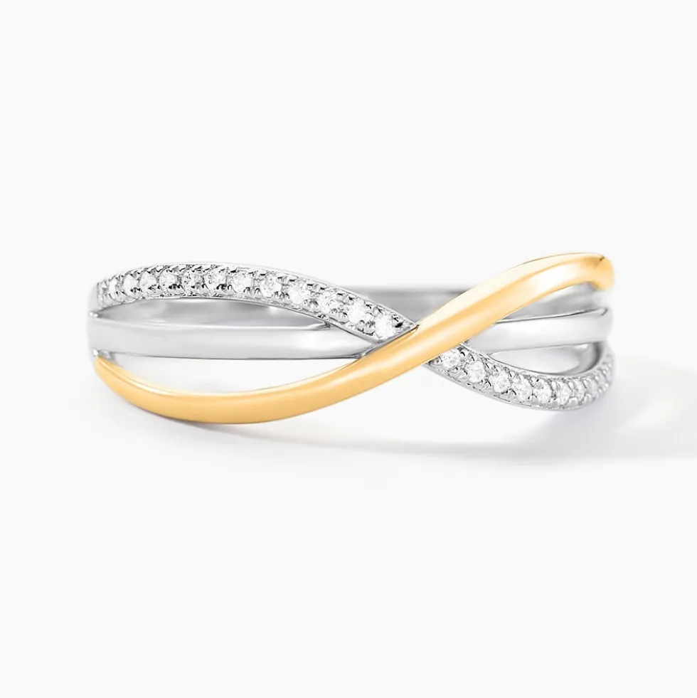 Bague Yvanne Or Jaune Argent Blanc Oxyde De Zirconium