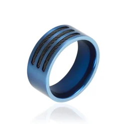 Bague Acier Bleu Luke