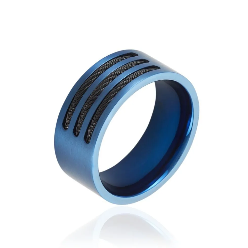 Bague Acier Bleu Luke