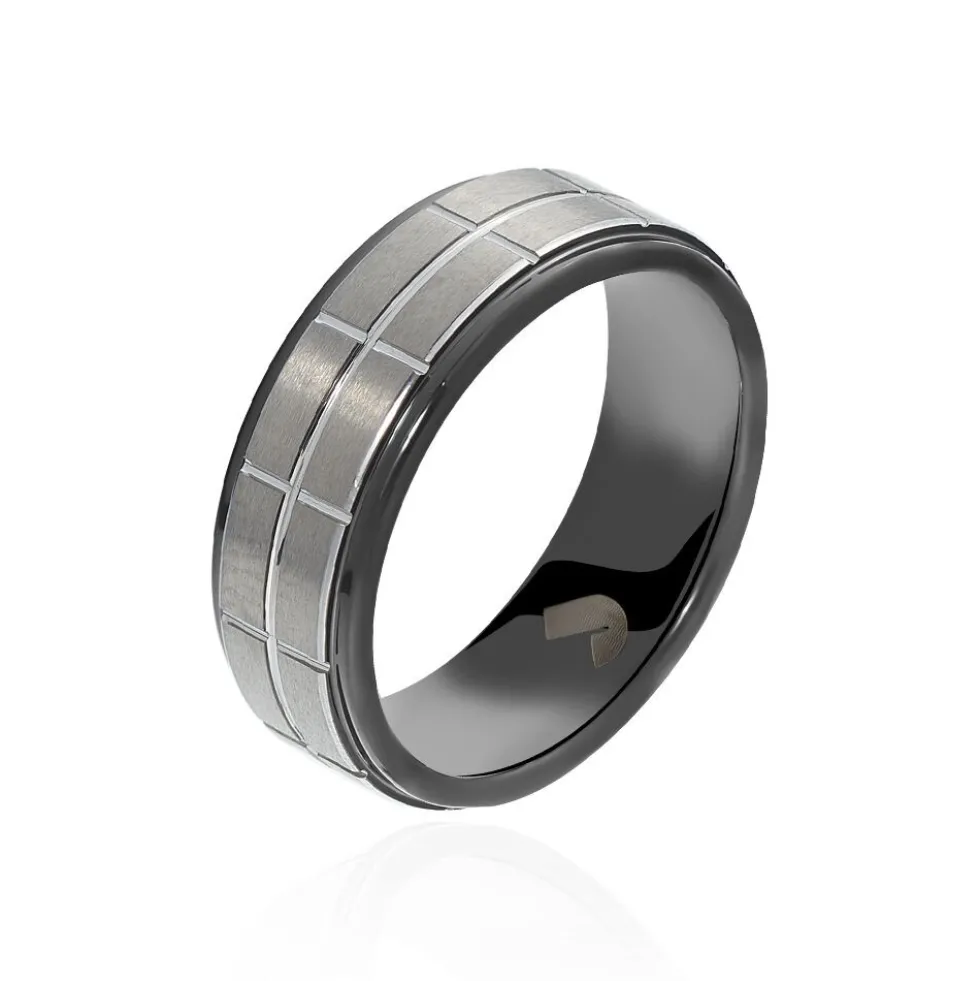 Bague Acier Noir