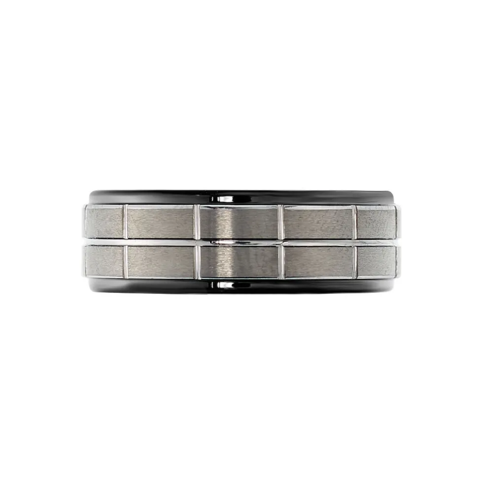 Bague Acier Noir