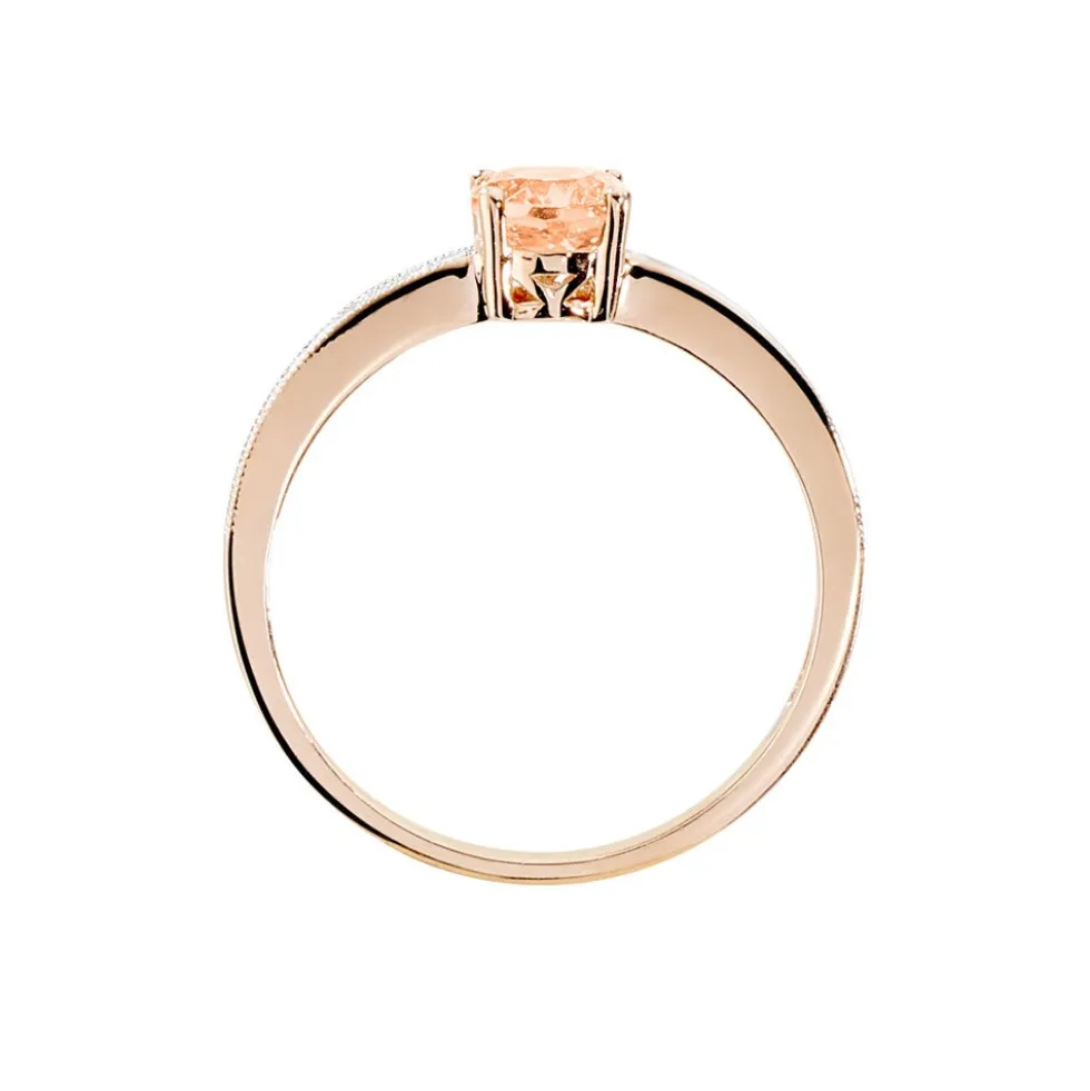 Bague Adelina Or Rose Morganite Et Oxyde De Zirconium