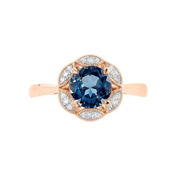 Bague Adryene Or Rose Topaze Et Oxyde De Zirconium