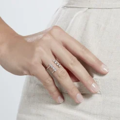 Bague Ajustable Janvier Argent Oxydes De Zirconium