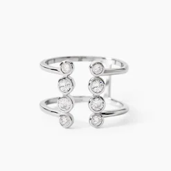 Bague Ajustable Janvier Argent Oxydes De Zirconium
