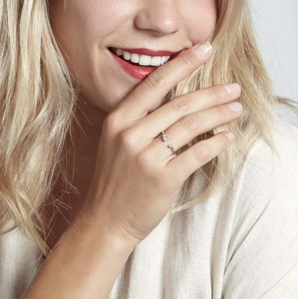 Bague Ajustable Shou Argent Oxyde De Zirconium