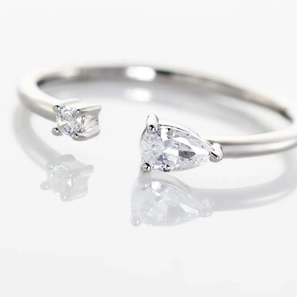Bague Ajustable Shou Argent Oxyde De Zirconium