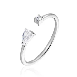 Bague Ajustable Shou Argent Oxyde De Zirconium