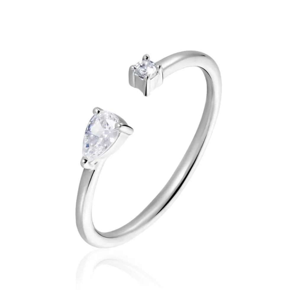 Bague Ajustable Shou Argent Oxyde De Zirconium